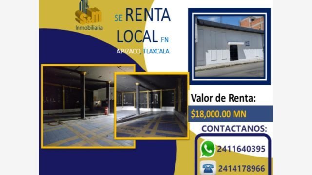 Local en Renta La Canada Apizaco Tlaxcala Mexico