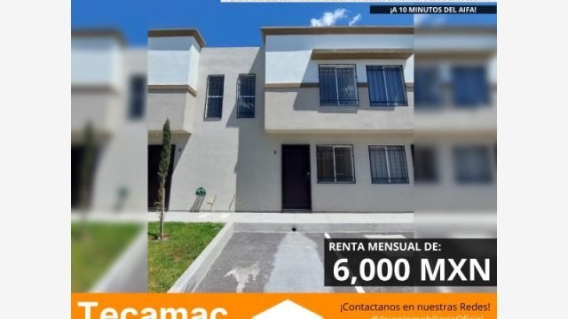 bonita Casa en Renta cerca del AIFA Santa Lucia Real Granada Tecamac Mexico