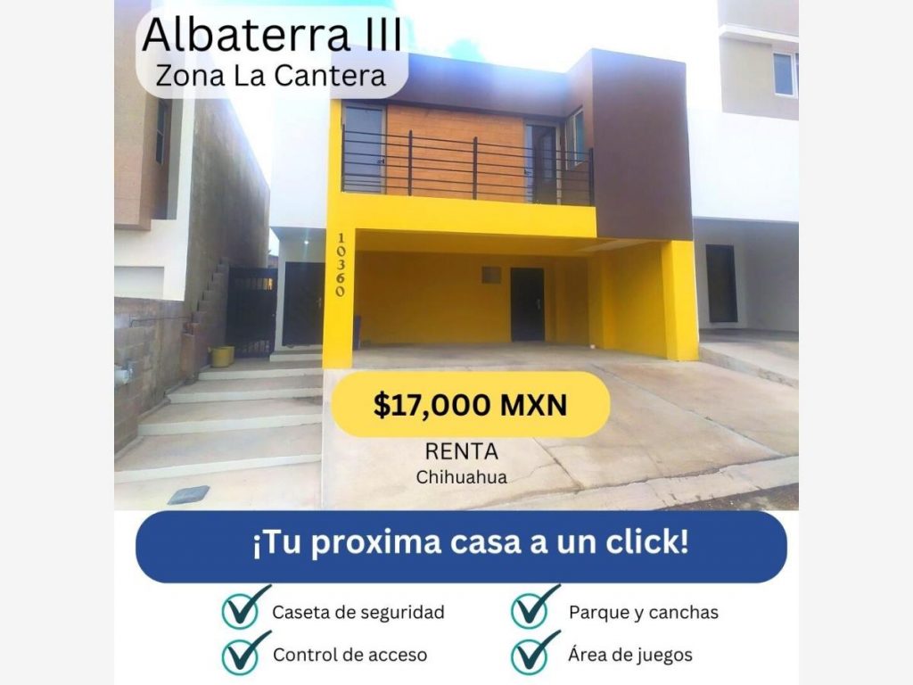 Adquiere esta bonita Casa en Renta en Albaterra III Chihuahua Mexico 1