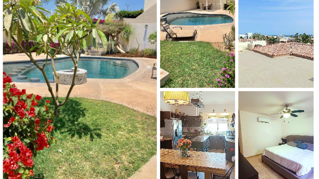 Casa Amueblada 1 Nivel y Sunroof con Vista Al Mar Alberca Residencial Zona Tezal Los Cabos Baja California Sur