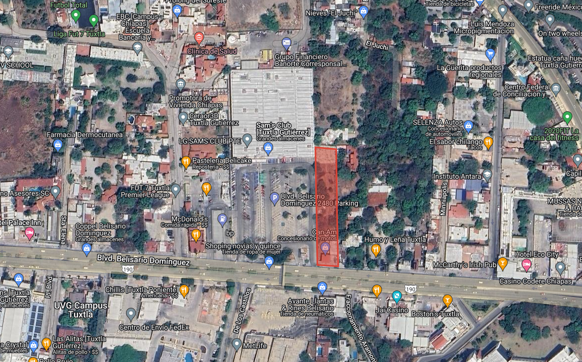 Terreno Comercial 25 x 133 a un lado de sams
