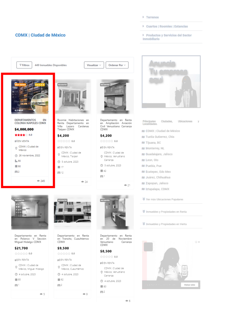 Inmuebles Destacados Region Estado