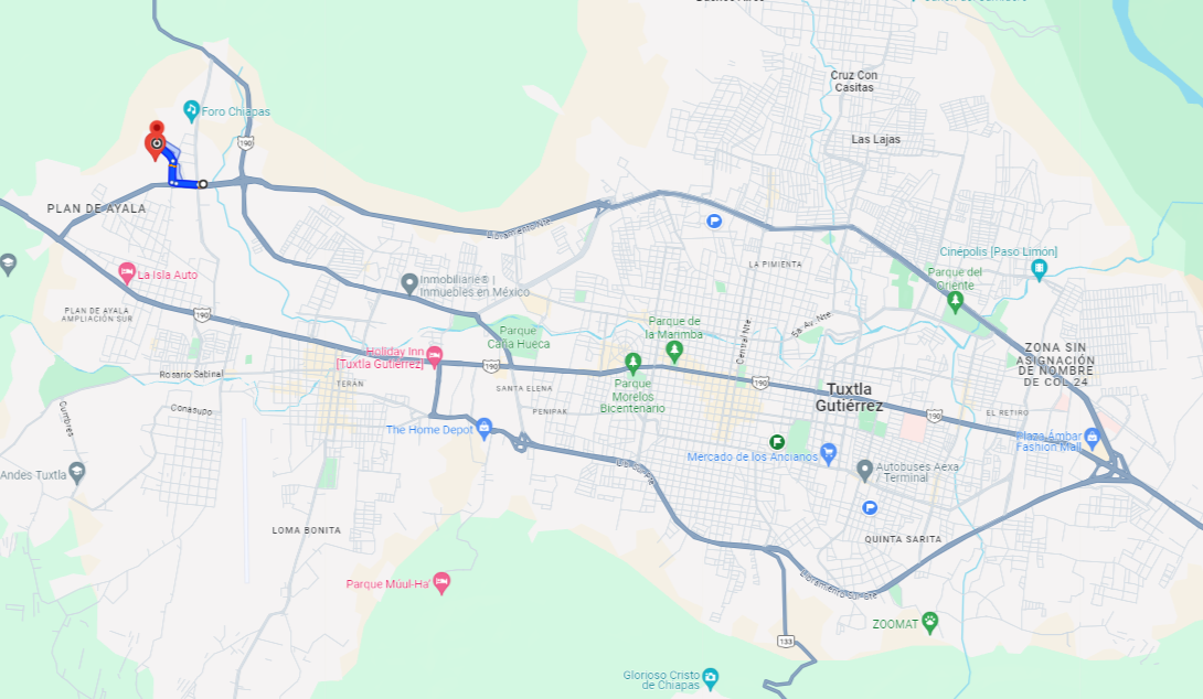 Ubicacion Casa en Renta Plan de Ayala Tuxtla Gutierrez Chiapas 2