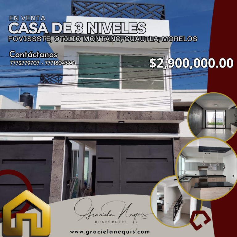 Casa de tres niveles en Cuautla, Morelos
