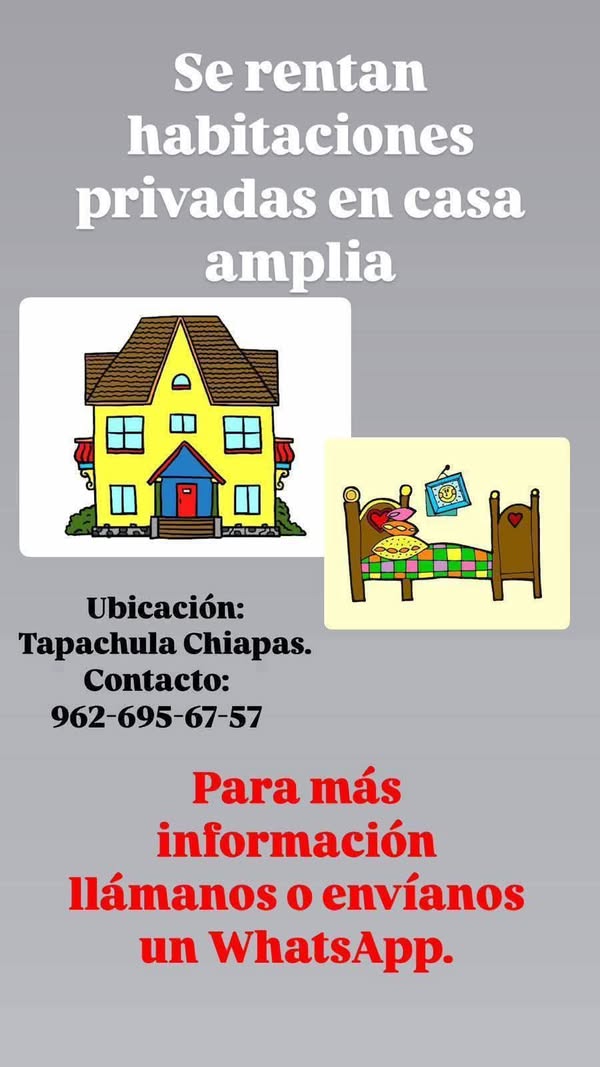 Se rentan habitaciones privadas en casa amplia Tapachula Chiapas