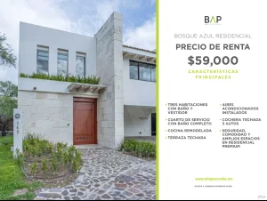 Casa en Renta Bosque Azul Residencial Leon Guanajuato