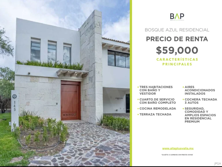 Casa en Renta Bosque Azul Residencial Leon Guanajuato