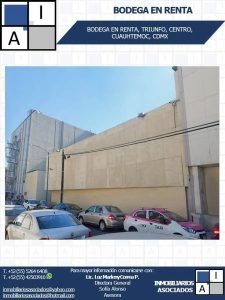 BODEGAS EN RENTA, sup 1,427 M2 TRIUNFO, CENTRO, CUAUHTEMOC, CDMX