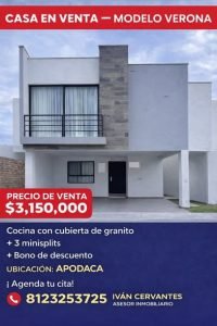 Excelentes casas de 2 niveles en VENTA Apodaca NL