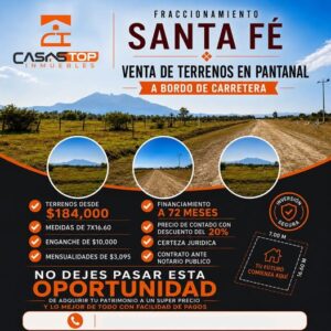 Terrenos en VENTA, Fraccionamiento Santa Fé – Pantanal Nayarit