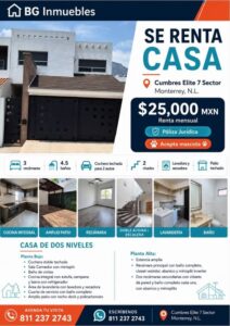 SE RENTA CASA EN Cumbres Elite 7 Sector Monterrey, N.L.