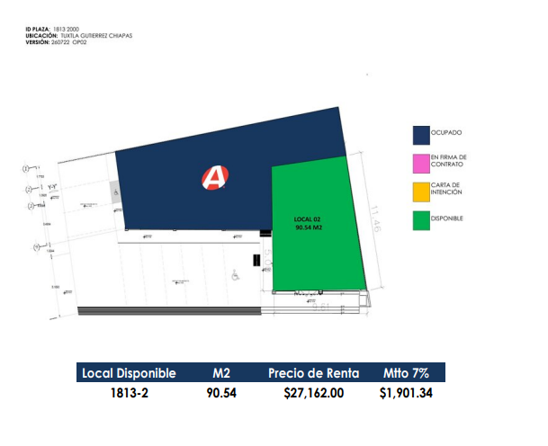 Oficina, Local Comercial en Renta 90.54 M2 en Tuxtla Gutierrez, Chiapas